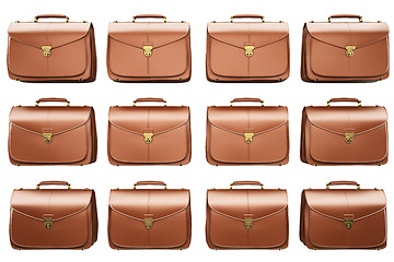 Image showing Many of briefcase isolated on white