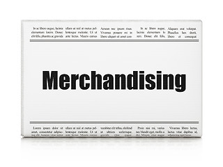 Image showing Advertising concept: newspaper headline Merchandising