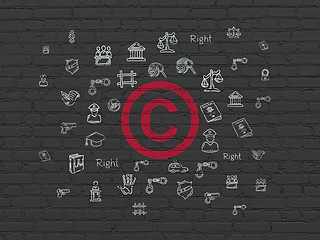 Image showing Law concept: Copyright on wall background