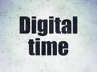 Image showing Time concept: Digital Time on Digital Paper background