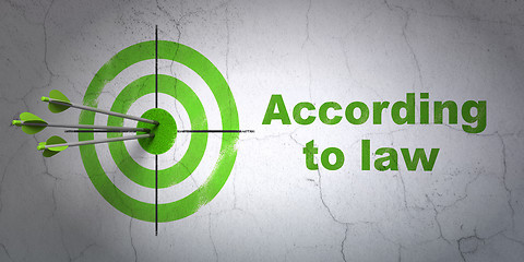 Image showing Law concept: target and According To Law on wall background