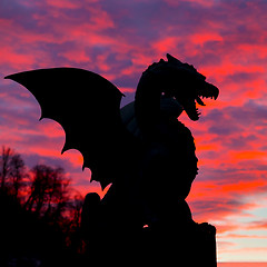 Image showing Dragon bridge, Ljubljana, Slovenia, Europe.