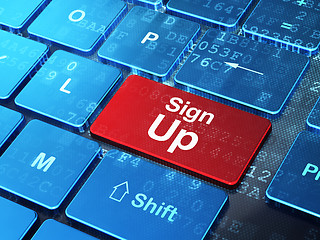 Image showing Web design concept: Sign Up on computer keyboard background