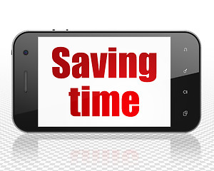 Image showing Time concept: Smartphone with Saving Time on display