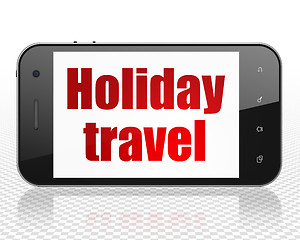 Image showing Tourism concept: Smartphone with Holiday Travel on display