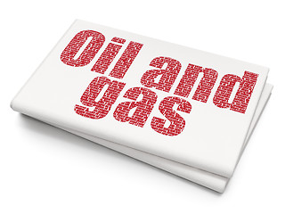 Image showing Industry concept: Oil and Gas on Blank Newspaper background