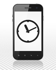 Image showing Time concept: Smartphone with Clock on display