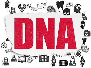 Image showing Medicine concept: DNA on Torn Paper background