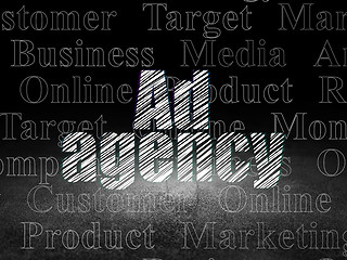 Image showing Marketing concept: Ad Agency in grunge dark room