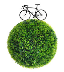 Image showing bicycle and grass sphere