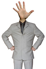 Image showing Businessman stop hand head