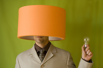 Image showing Businessman lamp head