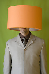 Image showing Businessman Lamp Head