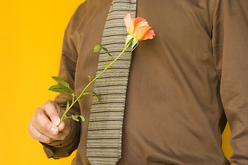 Image showing Man & Flower