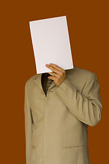 Image showing Businessman paper face