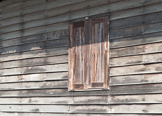 Image showing wooden wall with window