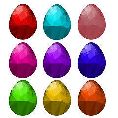 Image showing Set of Colorful Polygonal Easter Eggs