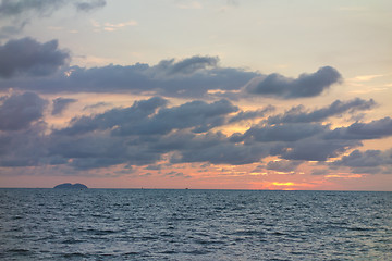 Image showing sunset over sea