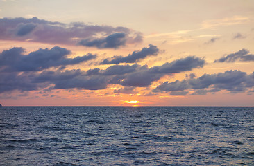 Image showing sunset over sea