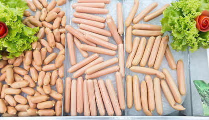 Image showing raw fresh sausages