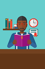 Image showing Man reading book.