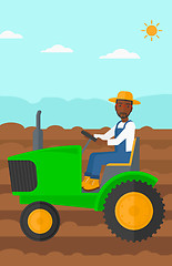 Image showing Farmer driving tractor.