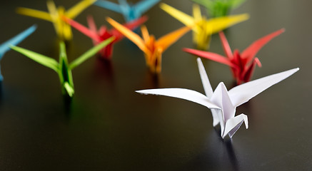 Image showing origami crane birds