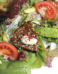 Image showing Snack with toasted brown bread 