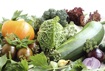 Image showing Ripe fresh vegetables close up