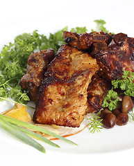 Image showing Grilled pork ribs