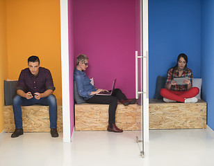 Image showing group of business people in creative working  space