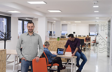 Image showing startup business, businessman portrait at modern office, team br