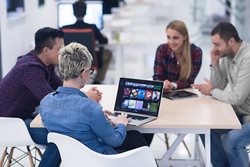 Image showing startup business team on meeting at modern office