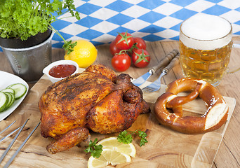 Image showing Chicken with beer