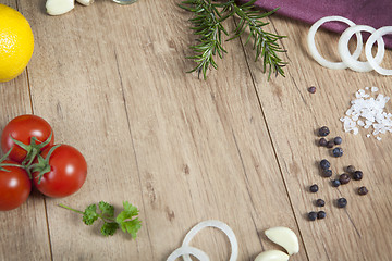 Image showing cooking wooden background