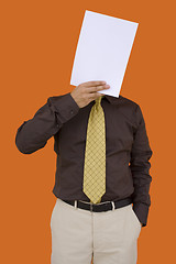 Image showing Businessman paper face