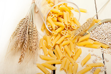 Image showing Italian pasta penne with wheat