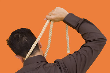 Image showing Hanging him self