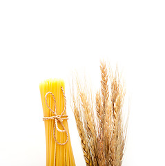 Image showing organic Raw italian pasta and durum wheat 