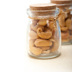 Image showing cashew nuts on a glass jar 