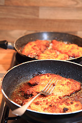 Image showing preparing czech chicken schnitzel\r\n