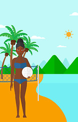 Image showing Beach volleyball player.