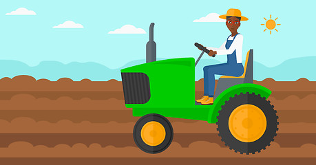 Image showing Farmer driving tractor.