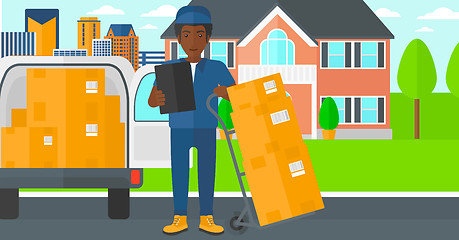 Image showing Man delivering boxes.