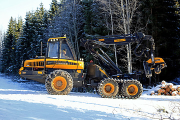 Image showing PONSSE Ergo Forest Harvester in Winter