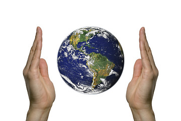 Image showing Earth between two hands 2