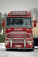 Image showing Red Scania R500 V8 Truck Ready to Go