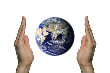 Image showing Earth between two hands 3