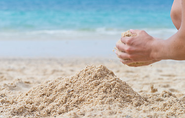 Image showing sand pile at the beach