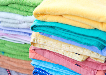 Image showing pile of towels